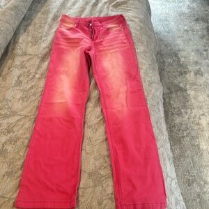 Jeans flare, bright pink